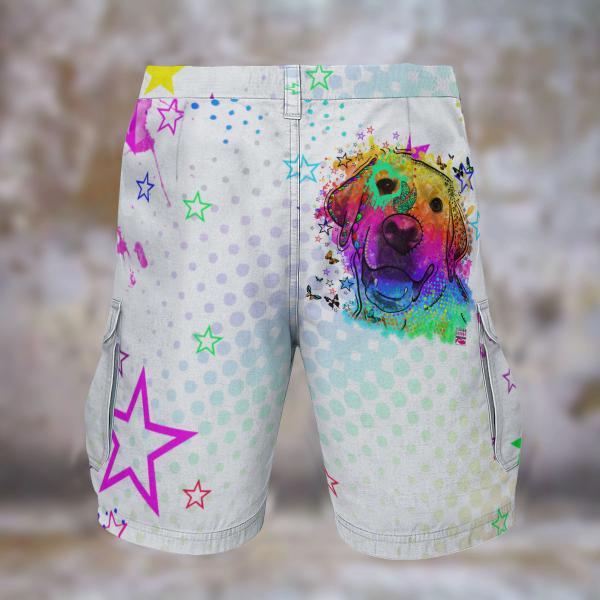 Cargohose mit Sunny - Hose, lang oder kurz, bunt, 100% Polyester, Grösse S-5XL, fester Stoff, Normale Passform, Mischling, Mix, Golden Retriever